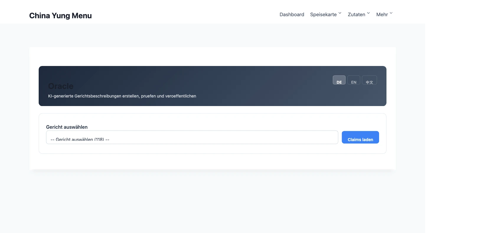 Rezept-Orakel Side-Panel – Analyse des Gerichts mit Score und Synergien