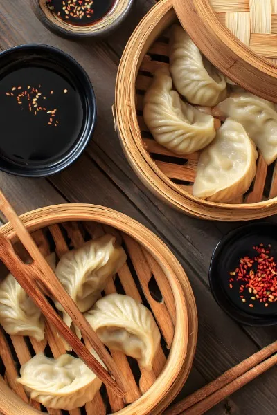 Precisely folded dim sum highlighting manual preparation techniques