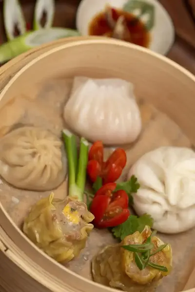 Dim sum mix platter with assorted dim sum
