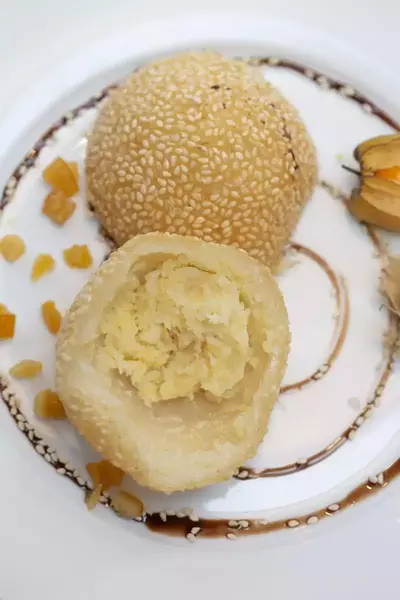 Sesambällchen in Nahaufnahme