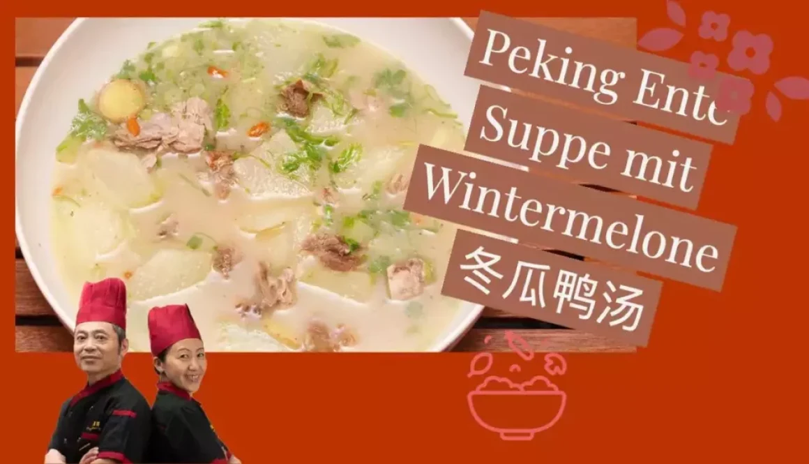 Peking Ente Suppe mit Wintermelone – klare chinesische Brühe